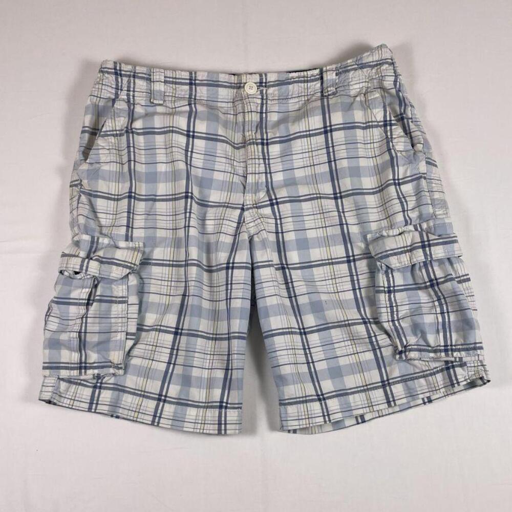 Aeropostale Plaid Cargo Shorts 38 Baggy Y2K